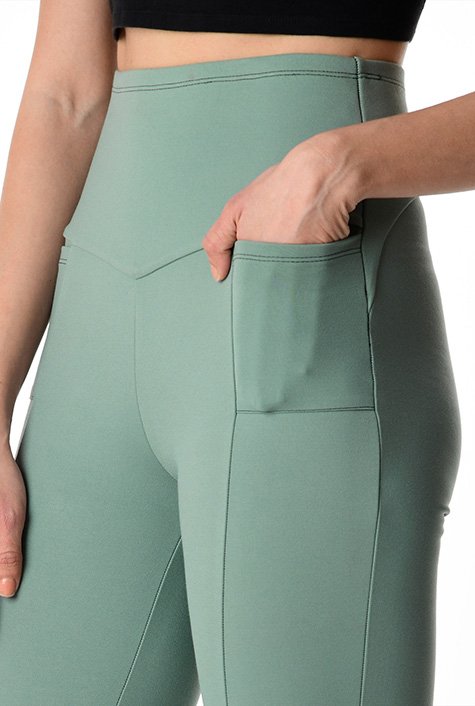 Shop High waist pocket ponte leggings