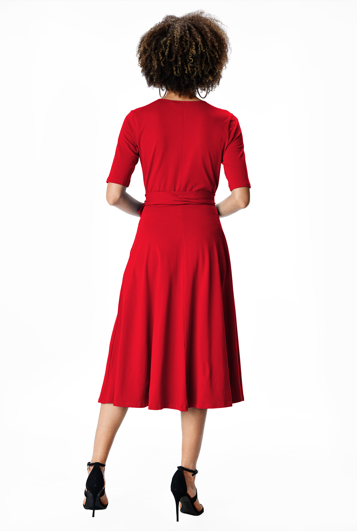 Shop Cotton jersey knit wrap dress eShakti