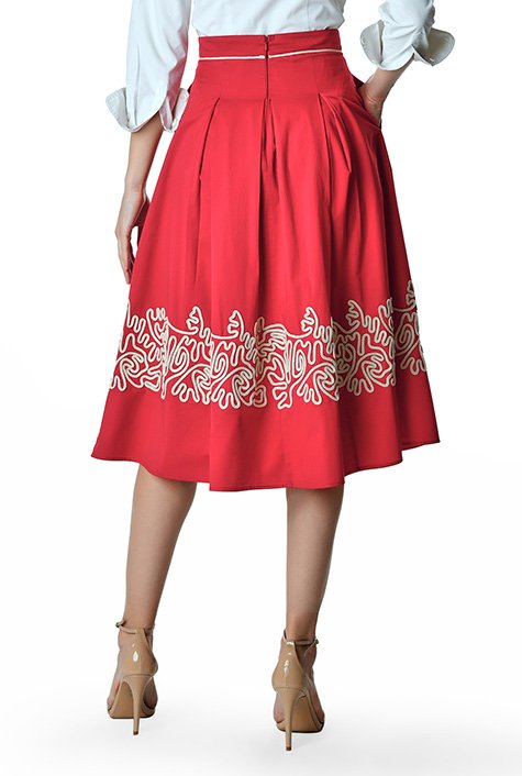 Satin 2024 embroidered skirt