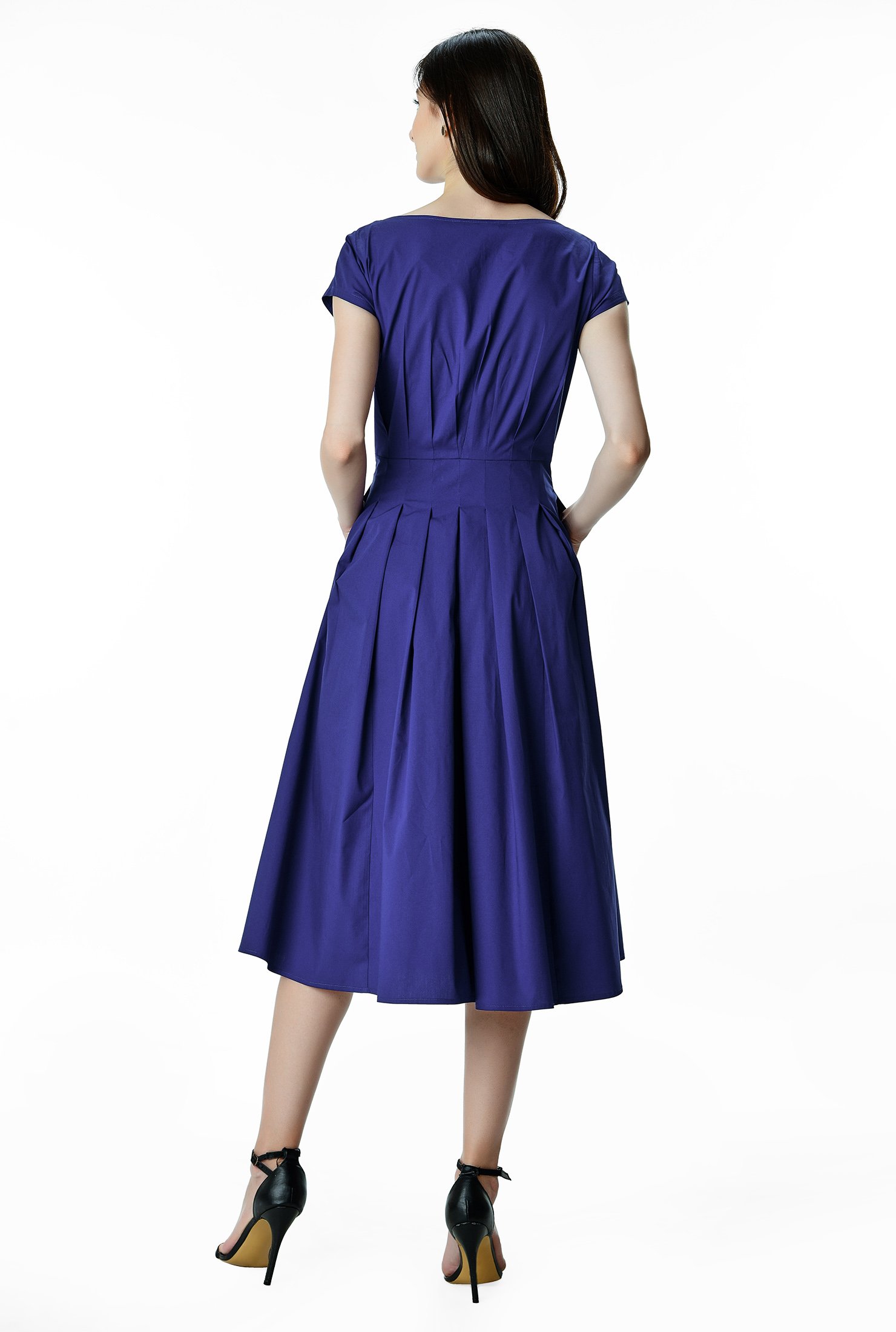 Shop Cotton Poplin Release Pleat Dress Eshakti