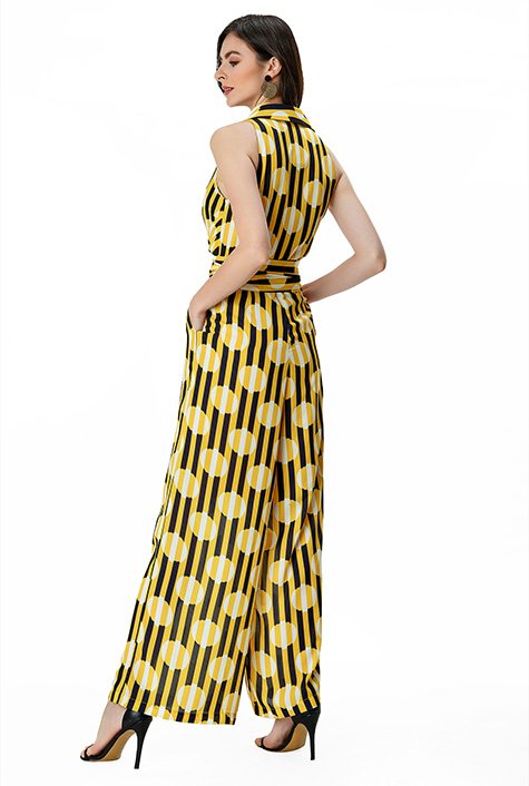 Yellow jumpsuit best sale with black stripe