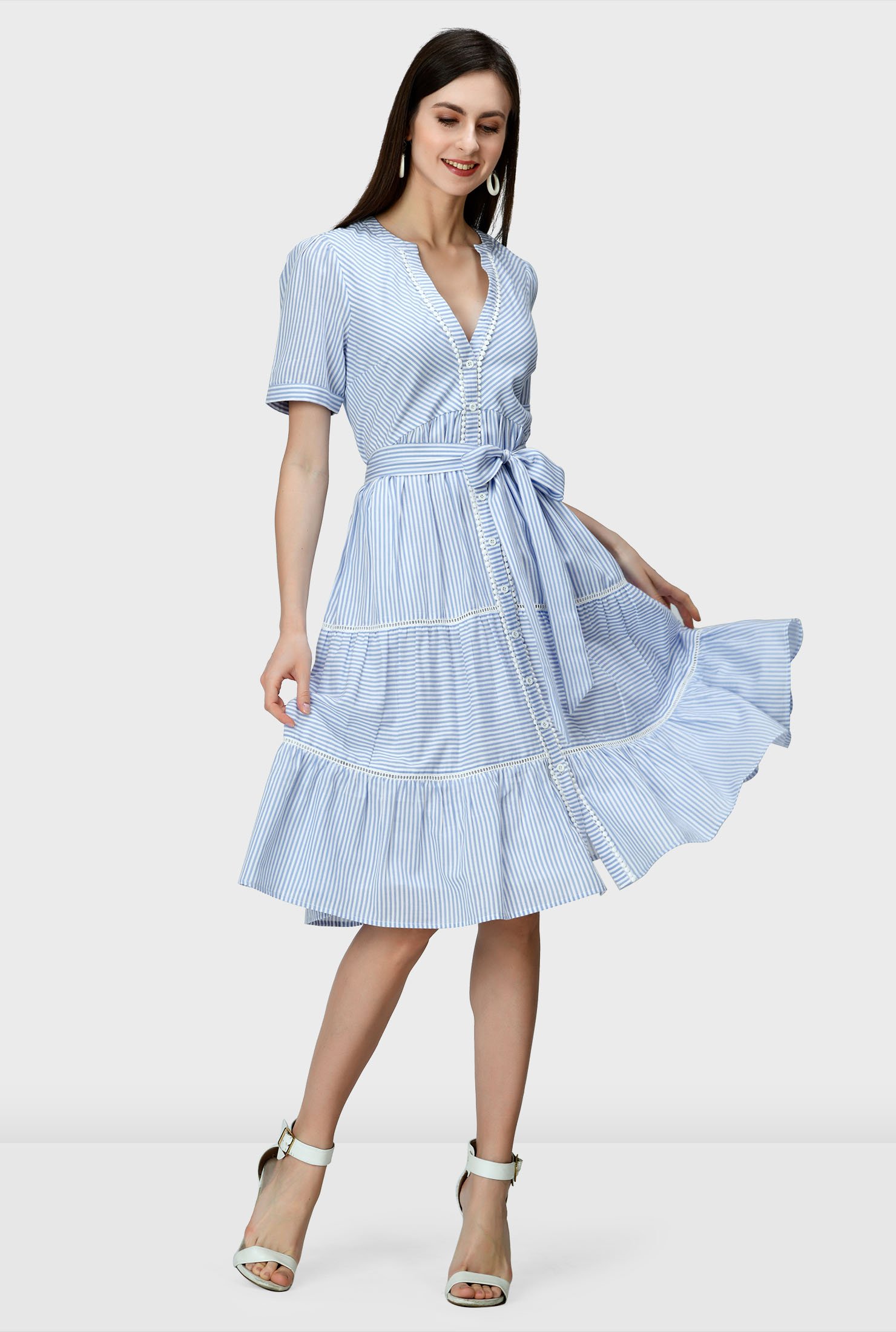 herlipto Lace Trimming Stripe ShirtDress umbandung.ac.id