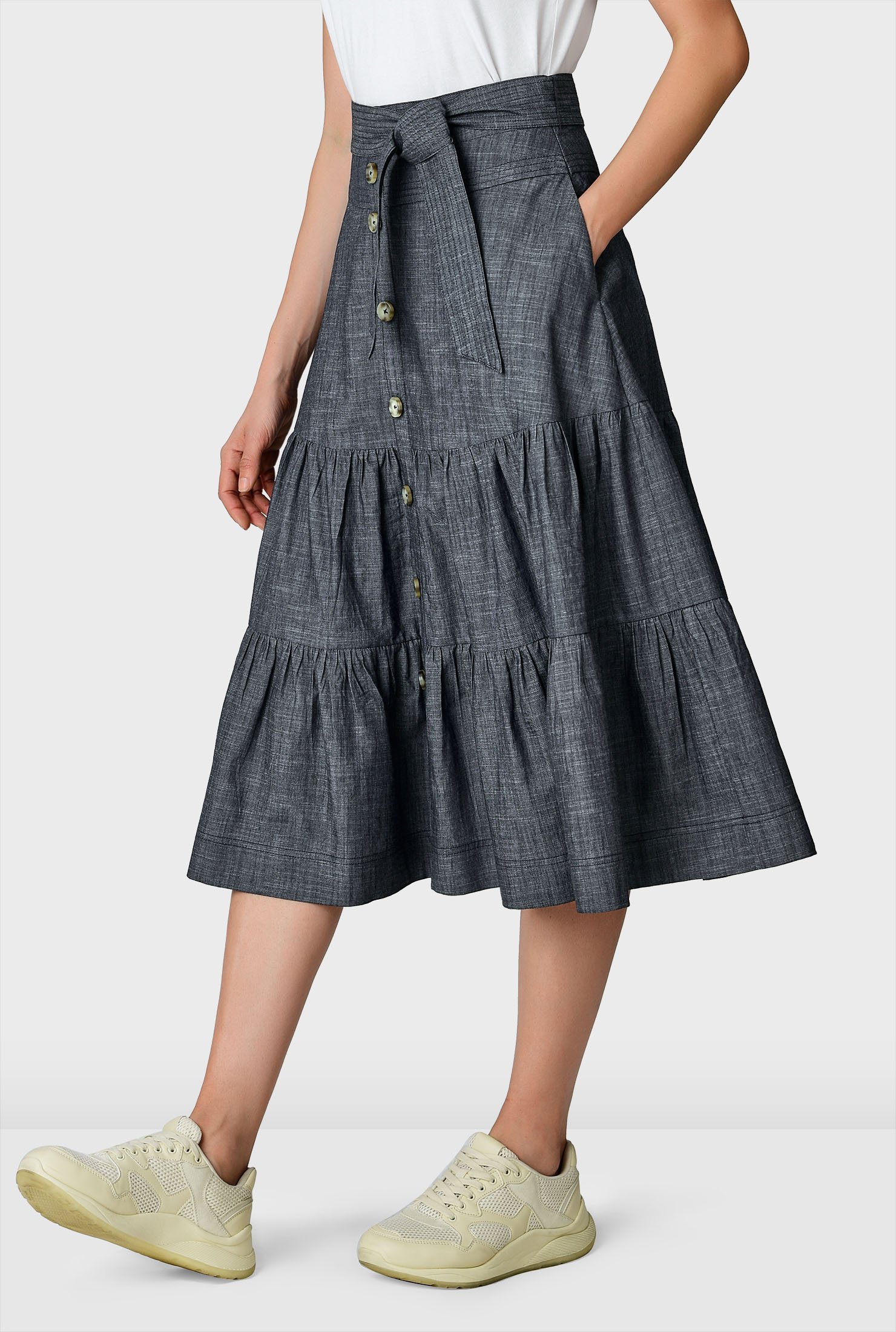 cotton gray skirt