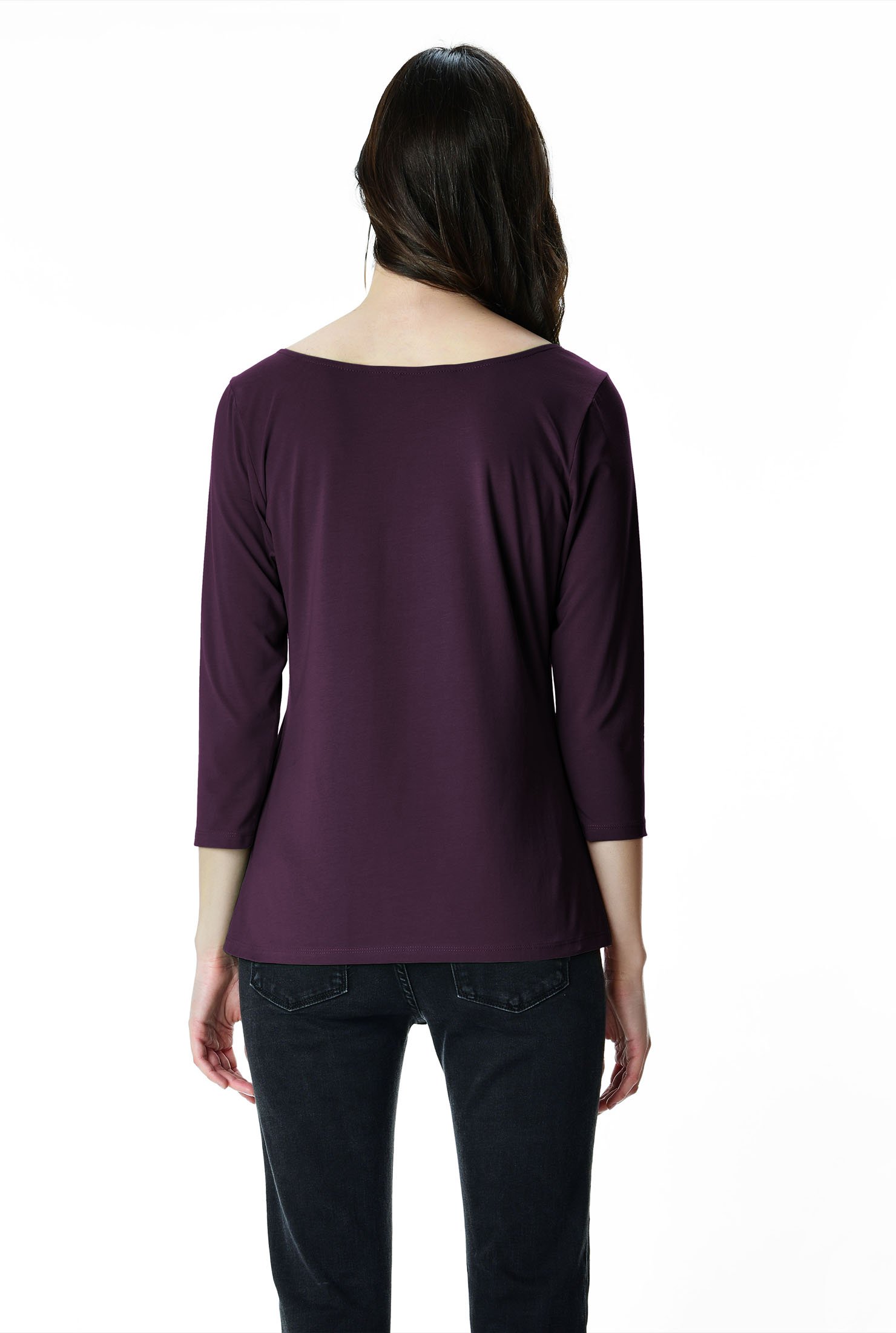 Shop Vibrant cotton jersey knit top eShakti