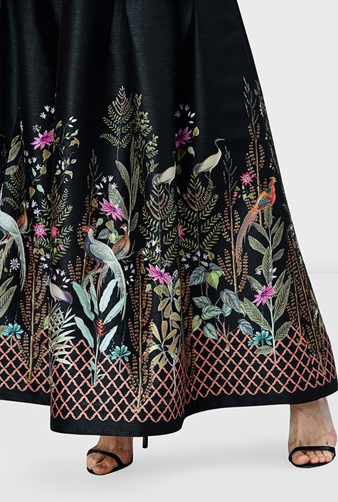 Midi Skirt Tropical Birds order Design