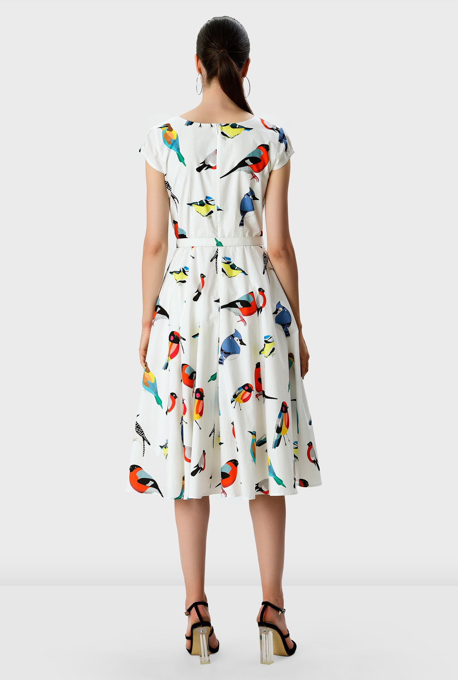 bird print summer dresses