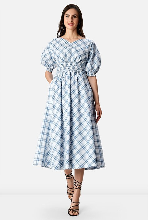 Cotton shop check frocks