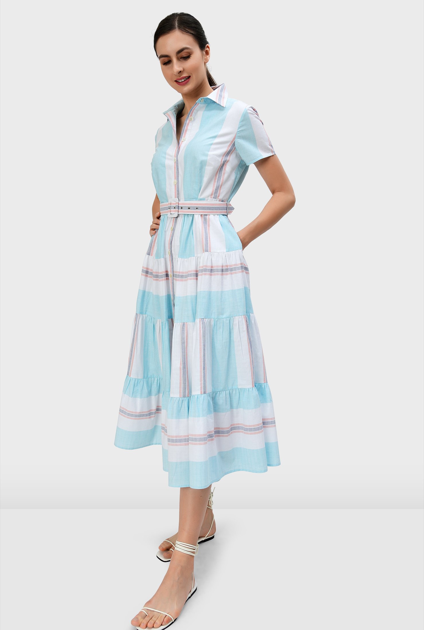 ruched shirtdress