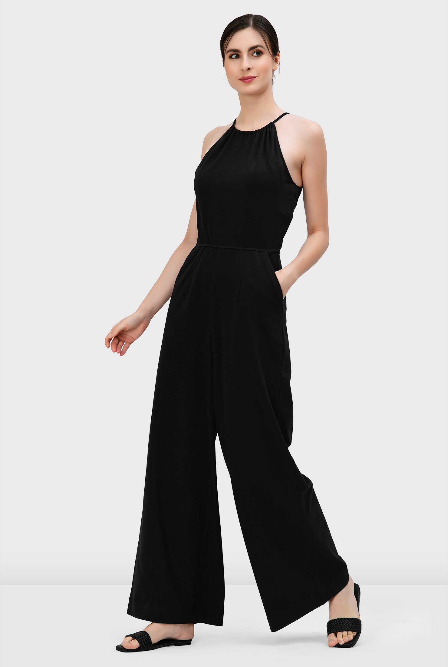 Shop Cotton jersey palazzo jumpsuit | eShakti