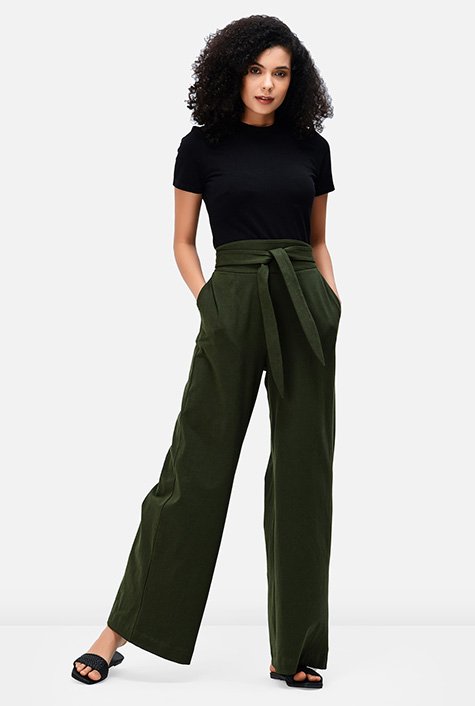 Stretch Jersey Knit Wide-Leg Pant