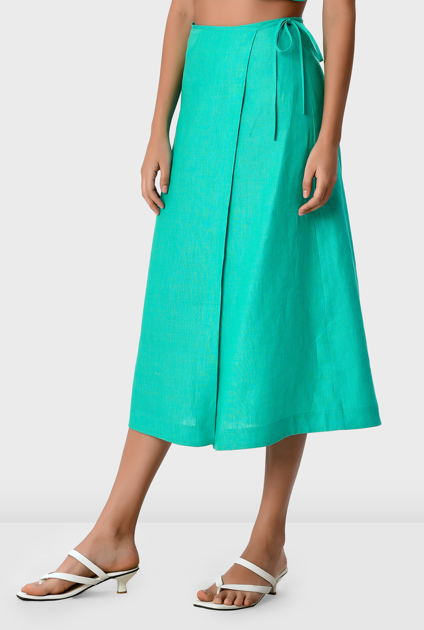 Shop Linen wrap skirt eShakti