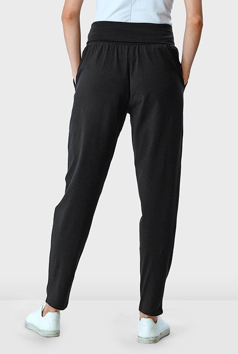 Shop Jaypore Women Black Cotton Solid Ankle Length Regular Fit Pants for  Women Online 39588301