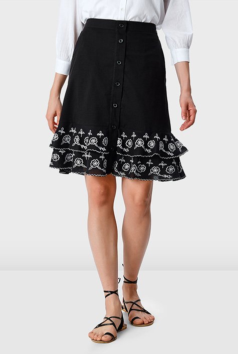 Black and 2024 white voile skirt