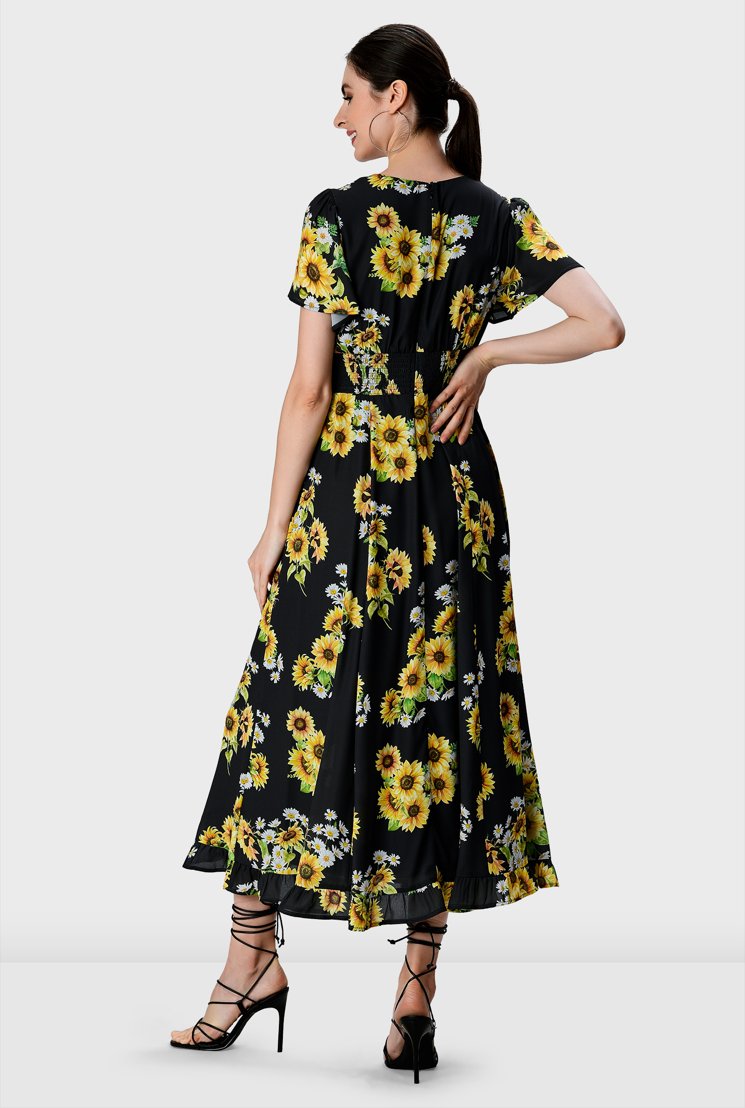 sunflower smocked dress