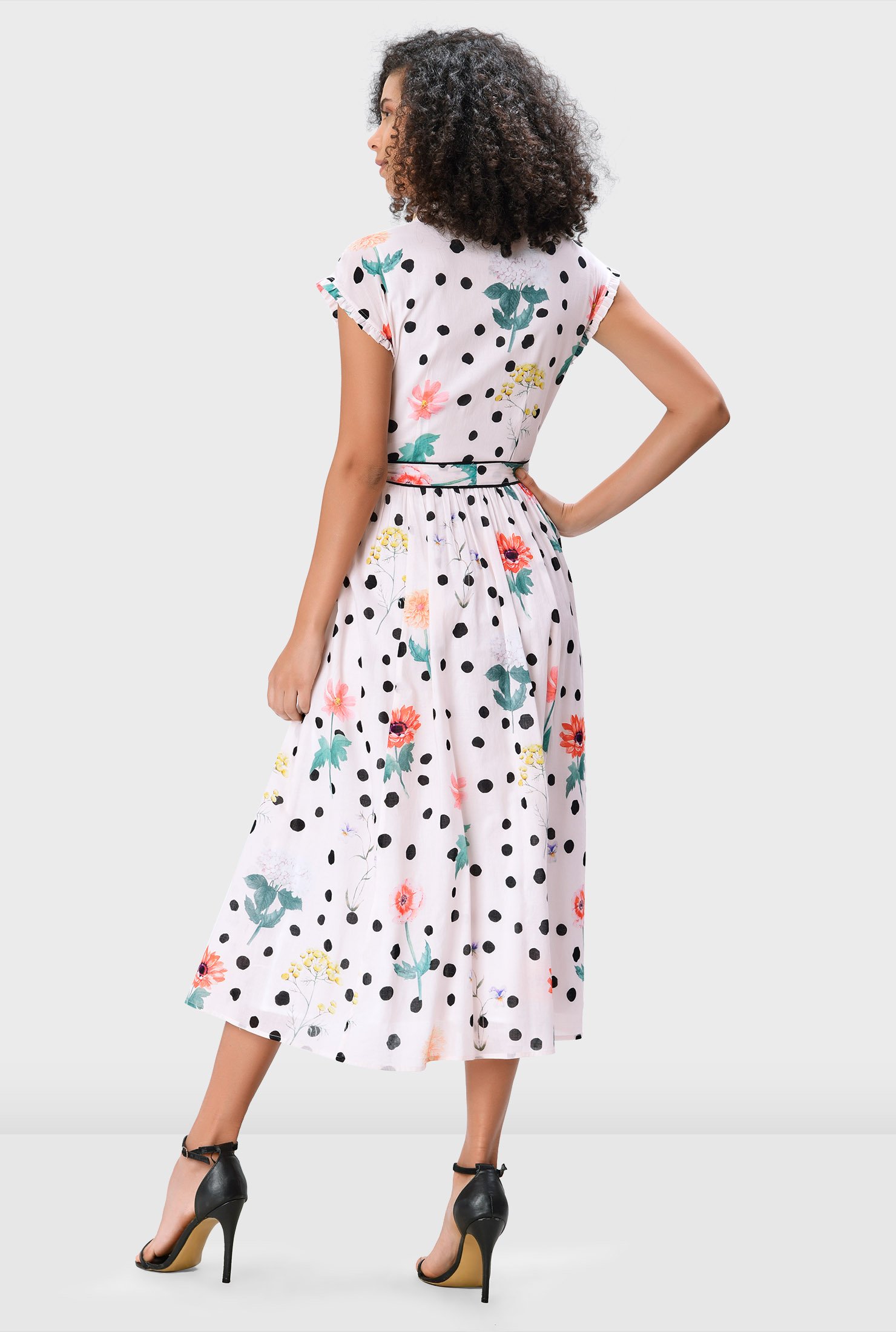 polka dot contrast dress