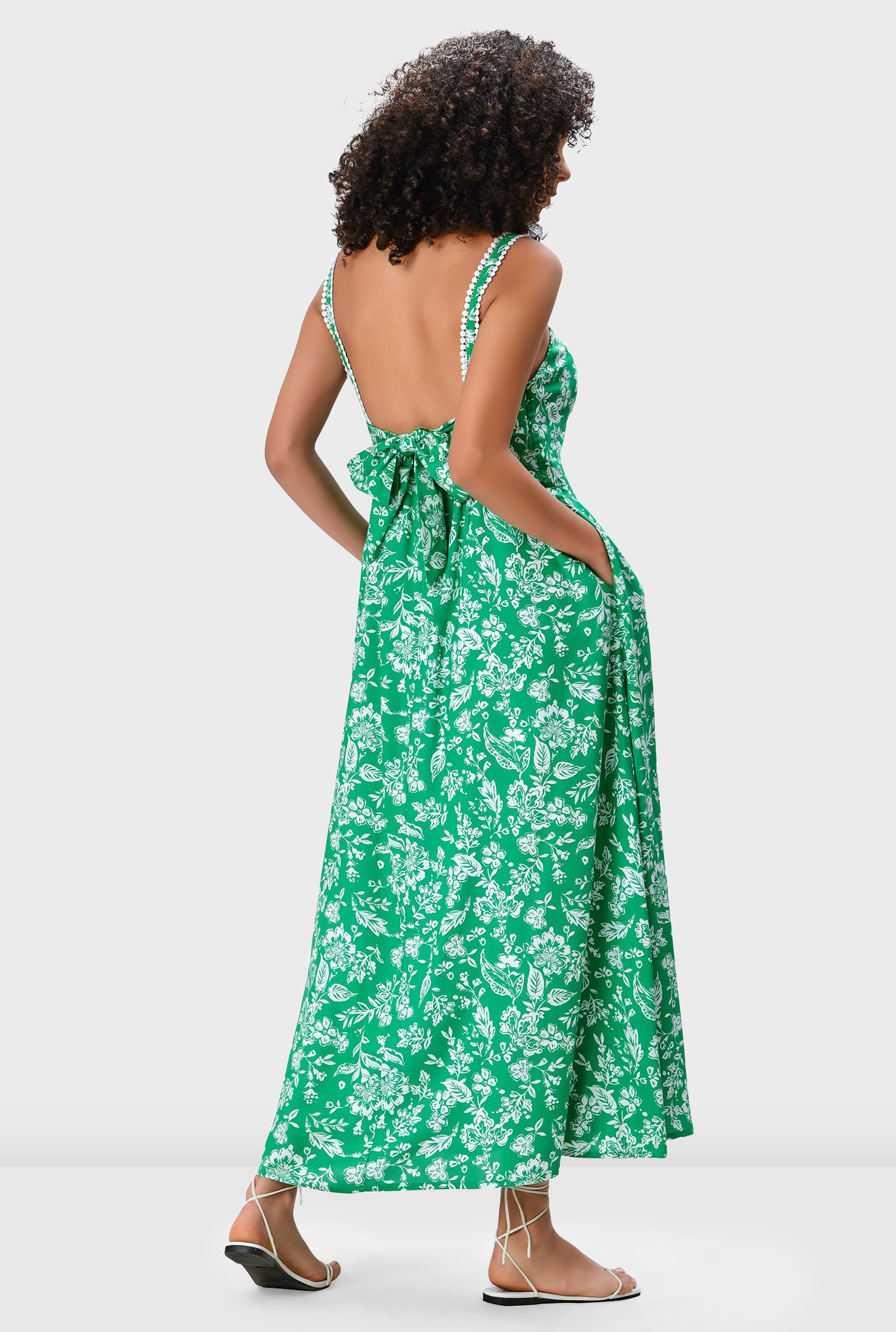 Shop Bow-tie back floral print sundress | eShakti