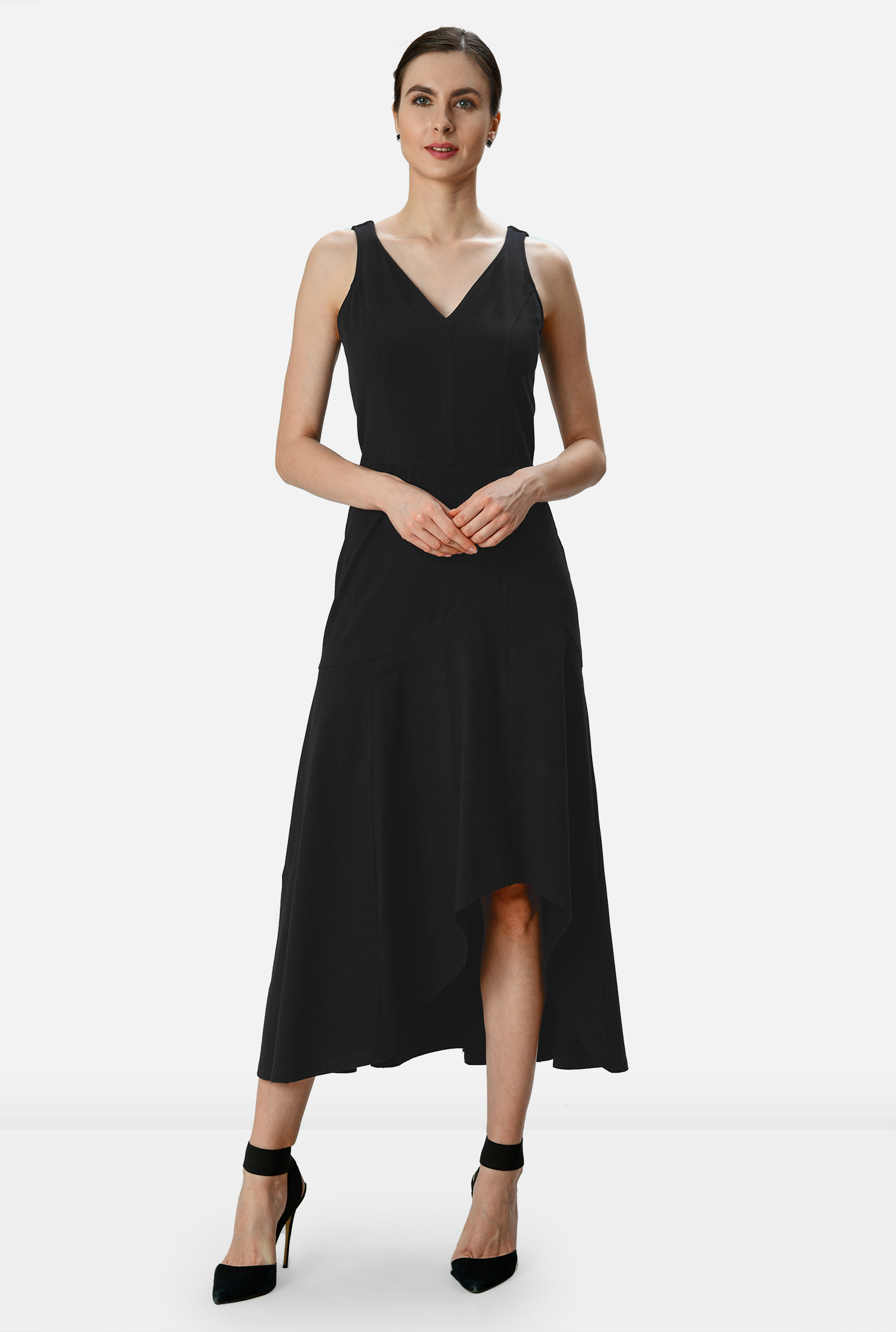black jersey knit dress