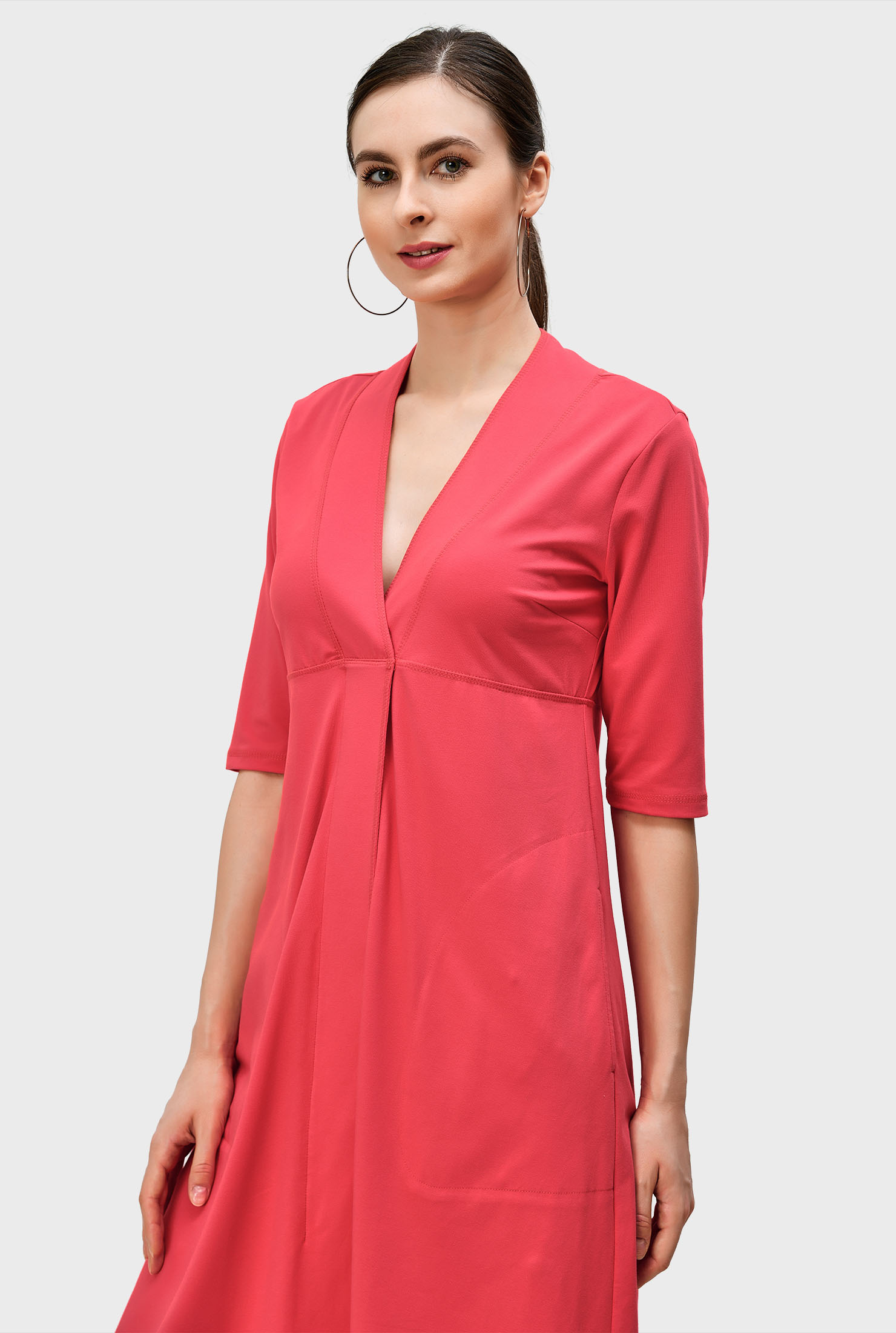 Shop Cotton jersey empire Aline dress eShakti