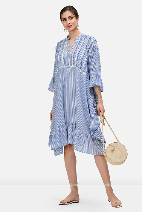 ワンピース Cotton Voile Stripe Twisted Waist Dress Cotton Voile Stripe Twisted Waist Dress | Pasand by ne