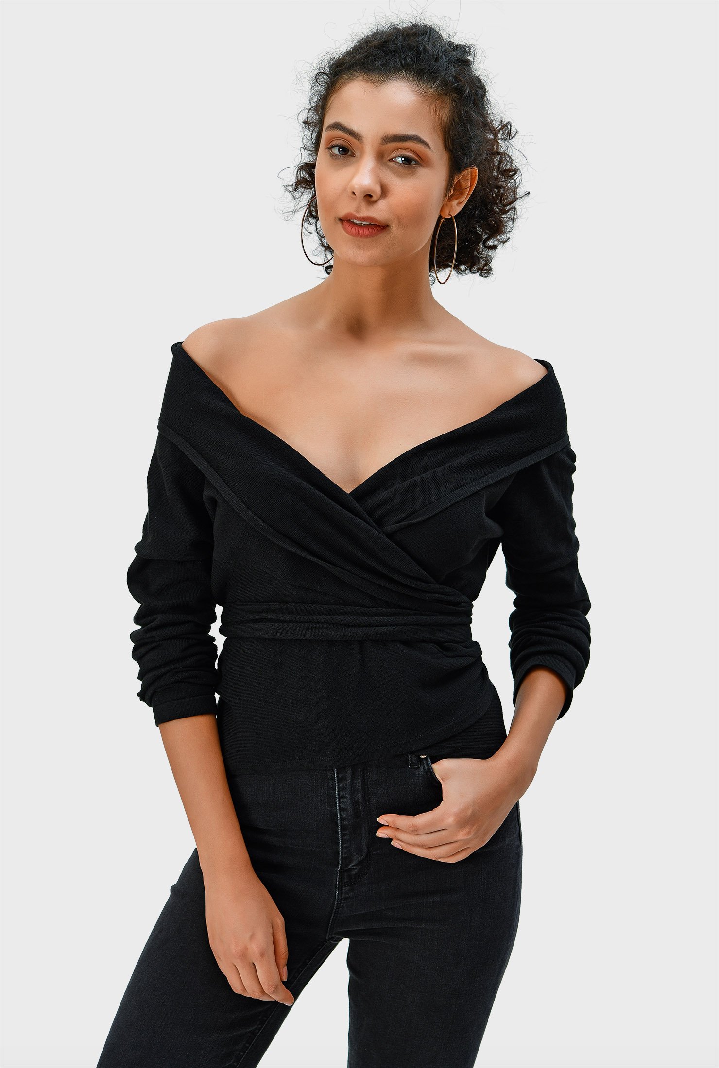 THE KRIPT Knit One Shoulder Crop Top - Black  Models off duty style, One  shoulder tops, Trendy streetwear