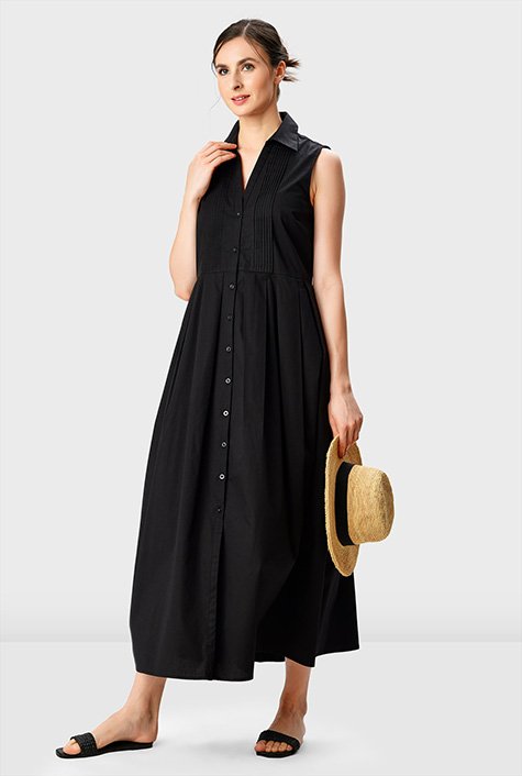 Pintuck Shirt Dress