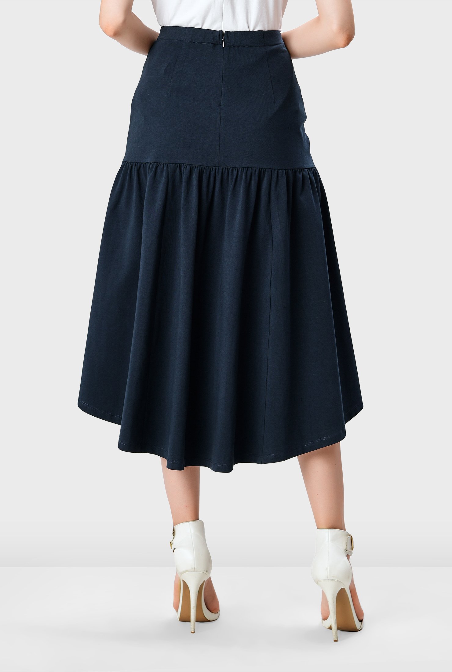 jersey knit ruched skirt