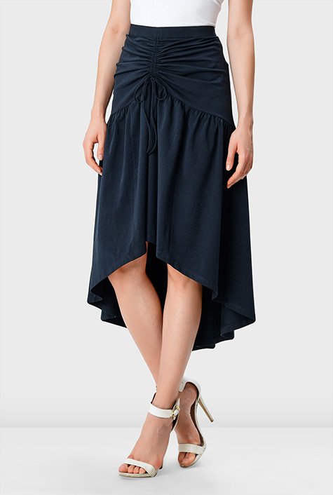 Jersey knit ruched outlet skirt