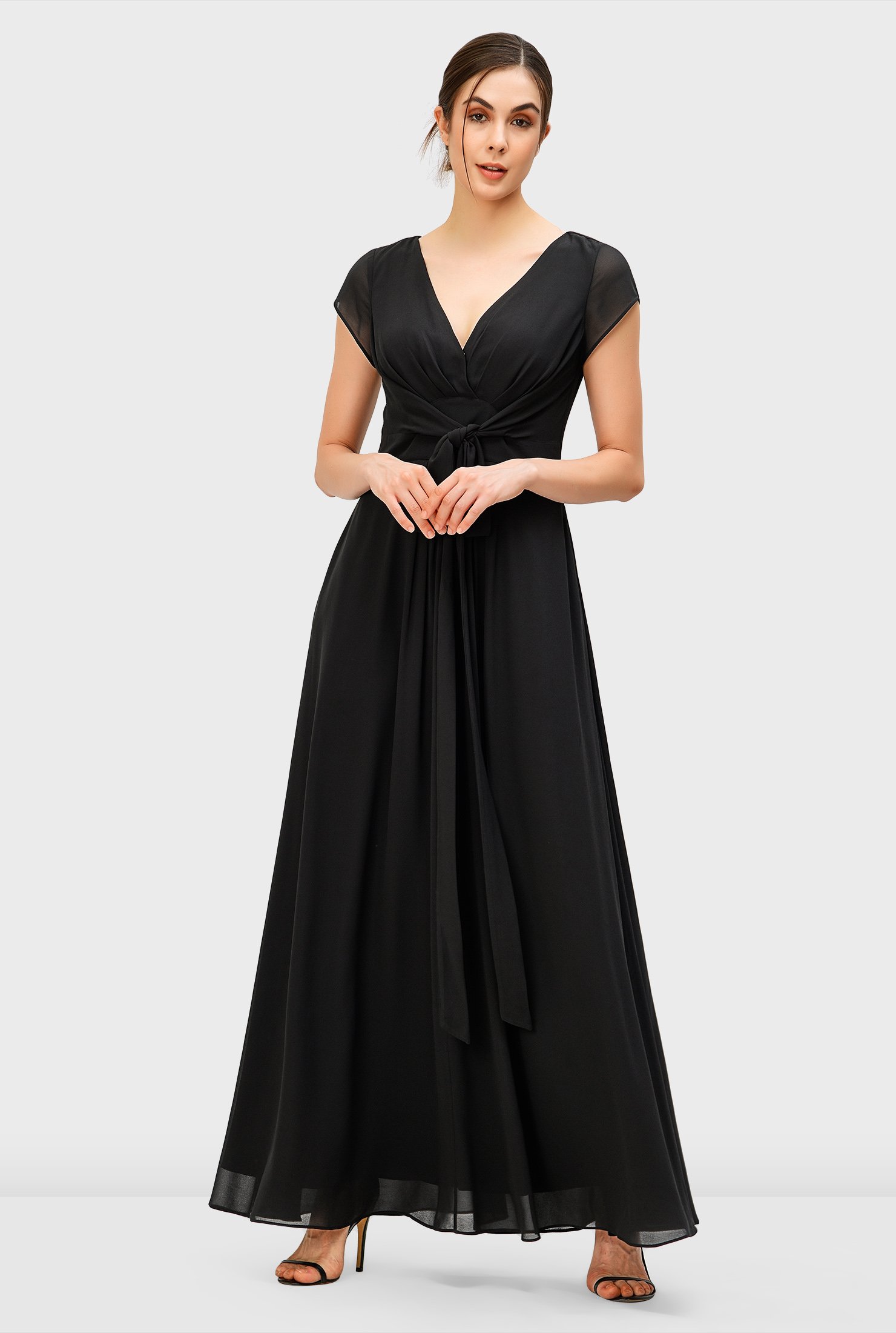 empire waist chiffon maxi dress