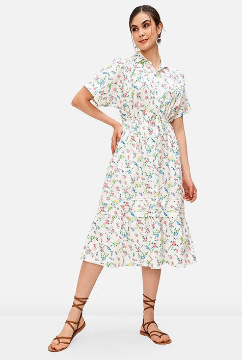 Rose cheap poplin shirtdress