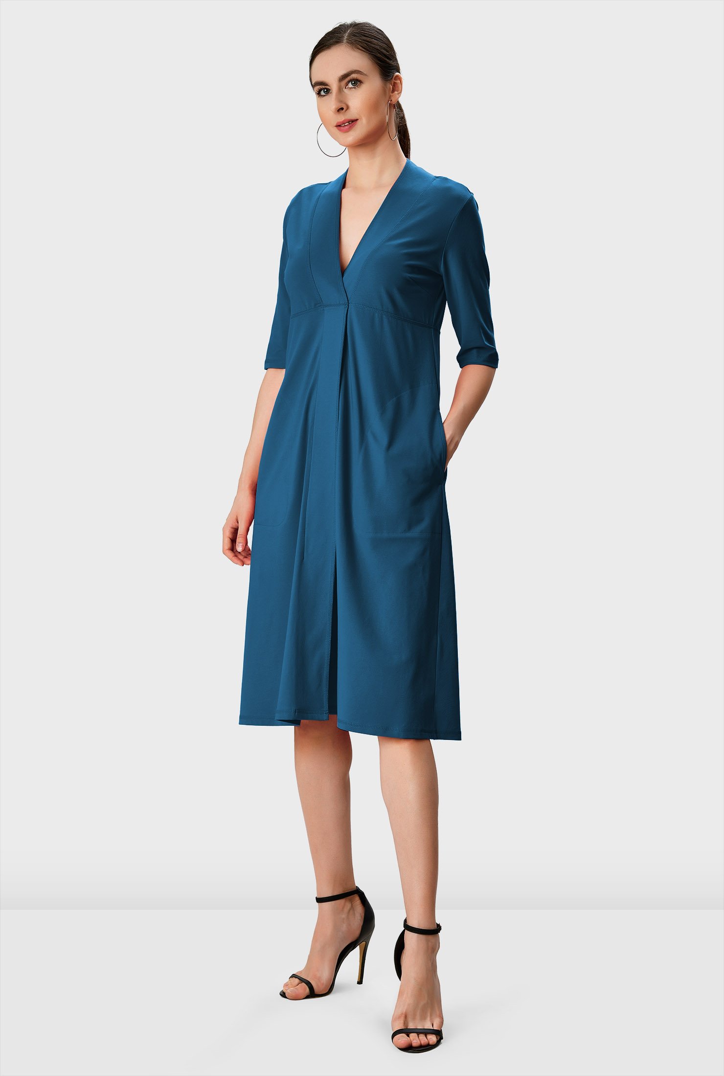 Shop Cotton jersey empire Aline dress eShakti