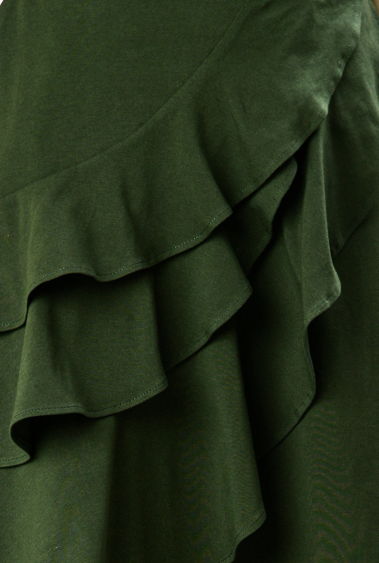 Shop Ruffle flounce cotton jersey skirt | eShakti