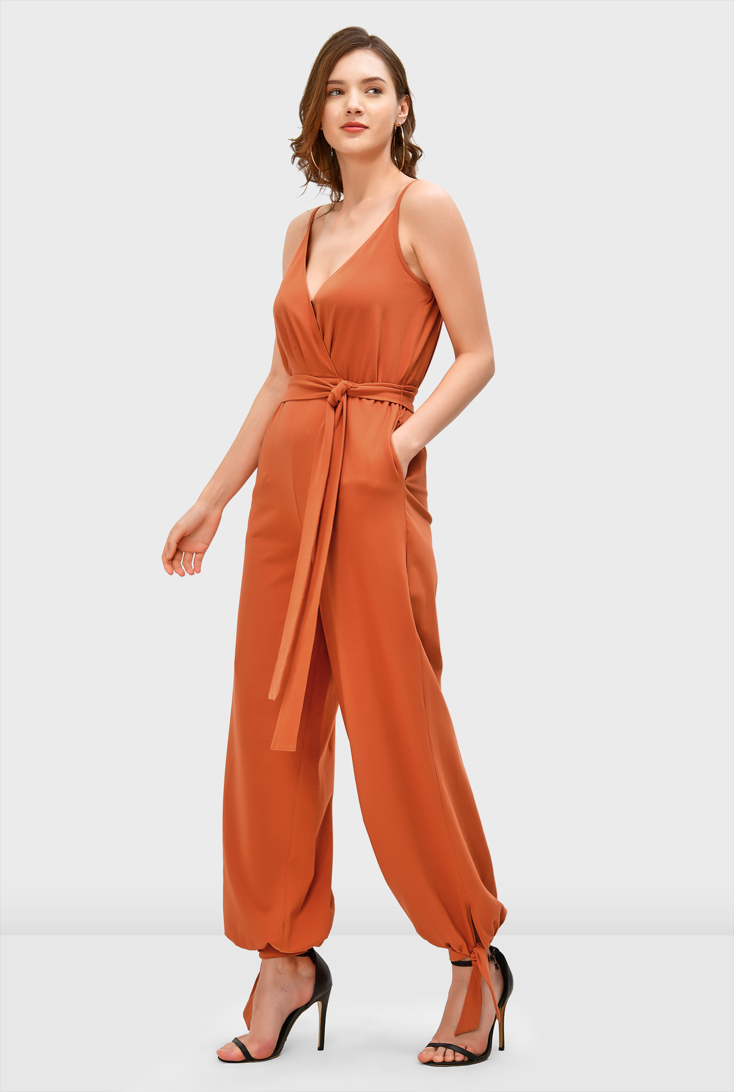 Shop Cotton jersey jogger style jumpsuit eShakti