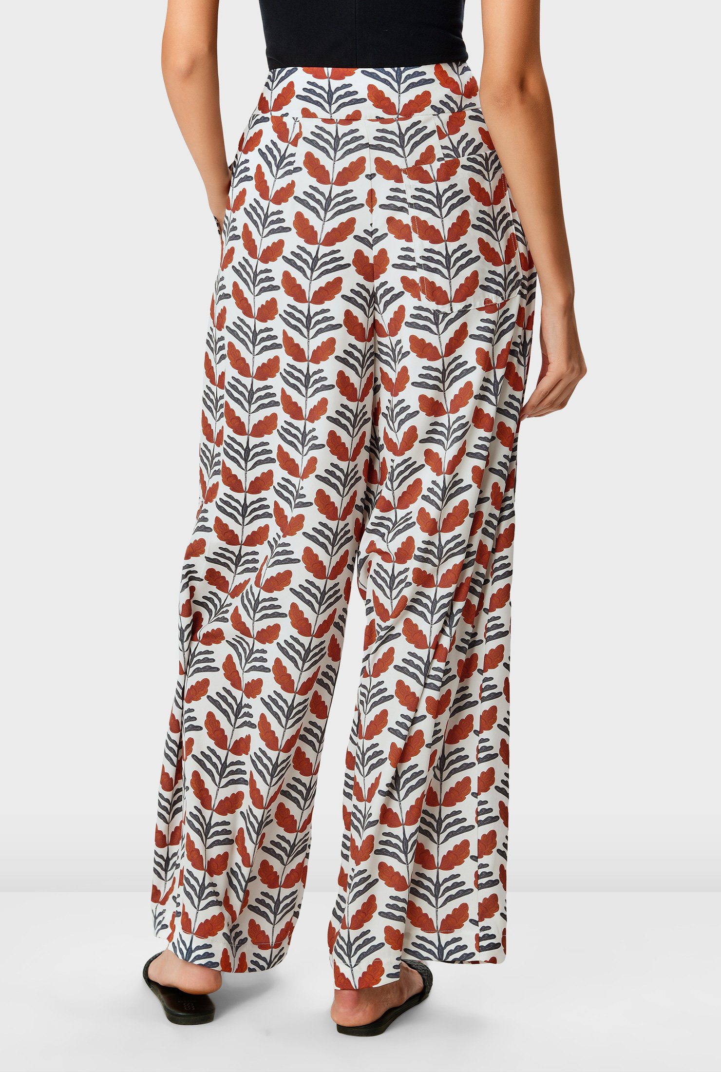 leaf print cargo pants