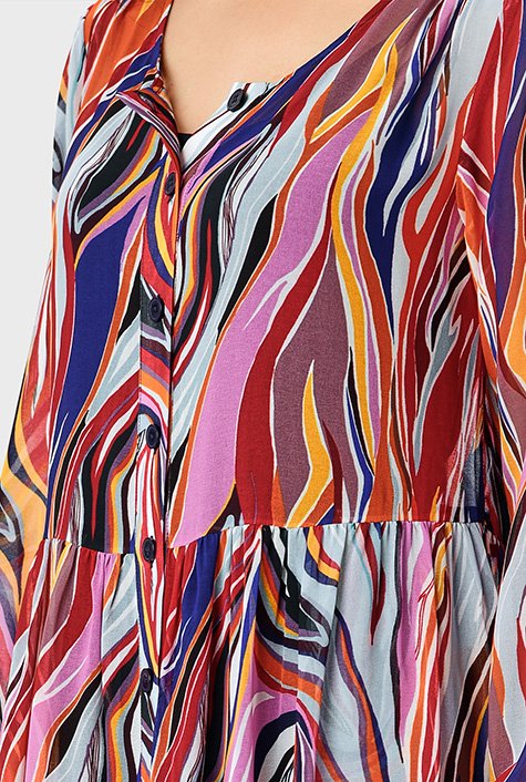 Multi-Color Stripe Shift Dress