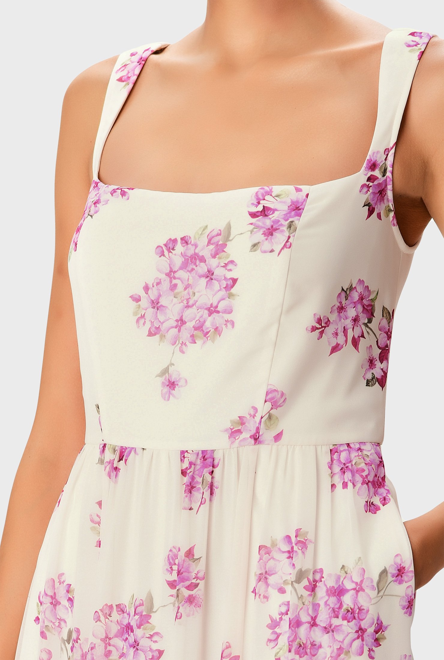 Shop Floral print georgette maxi dress ...