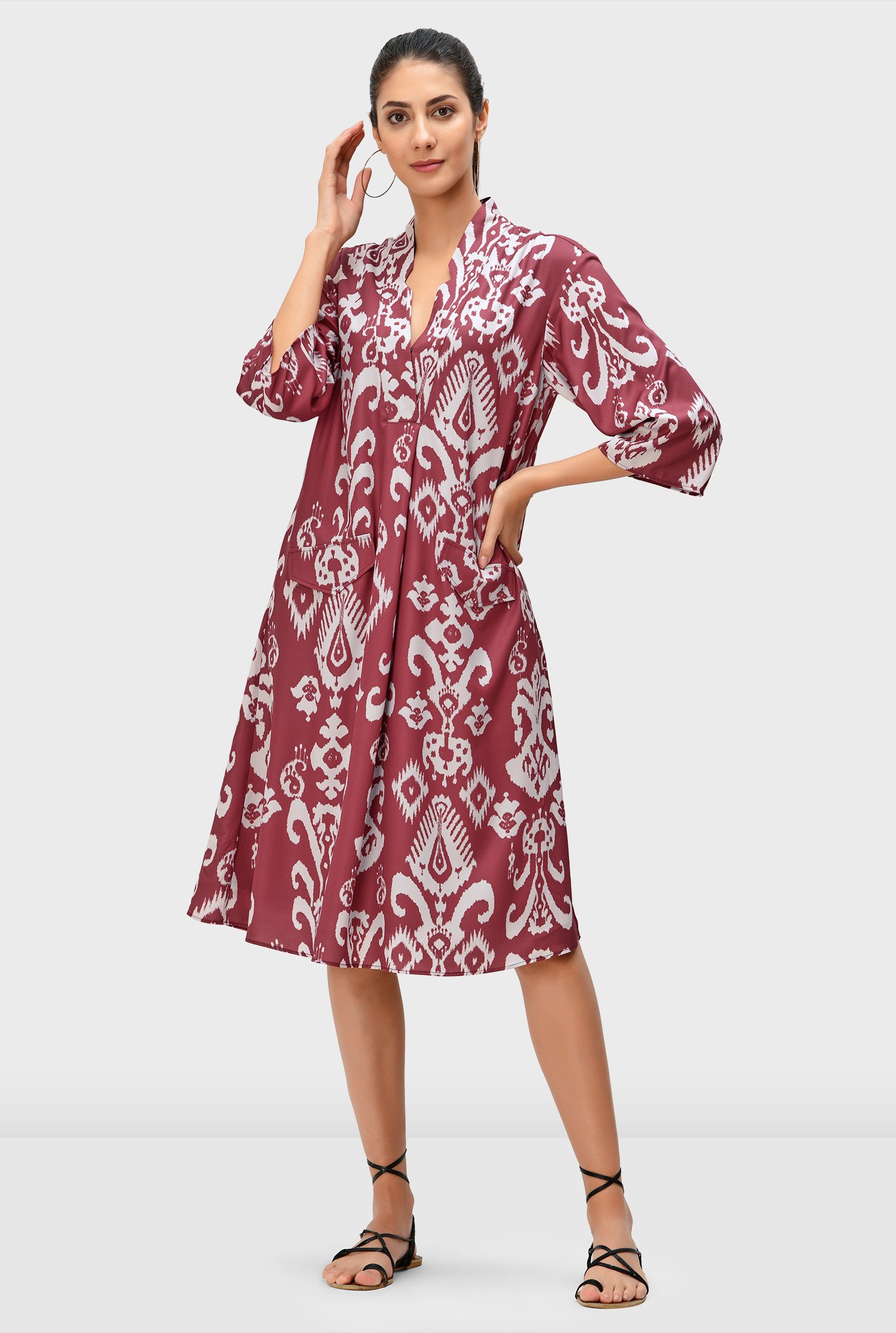 ikat print dress