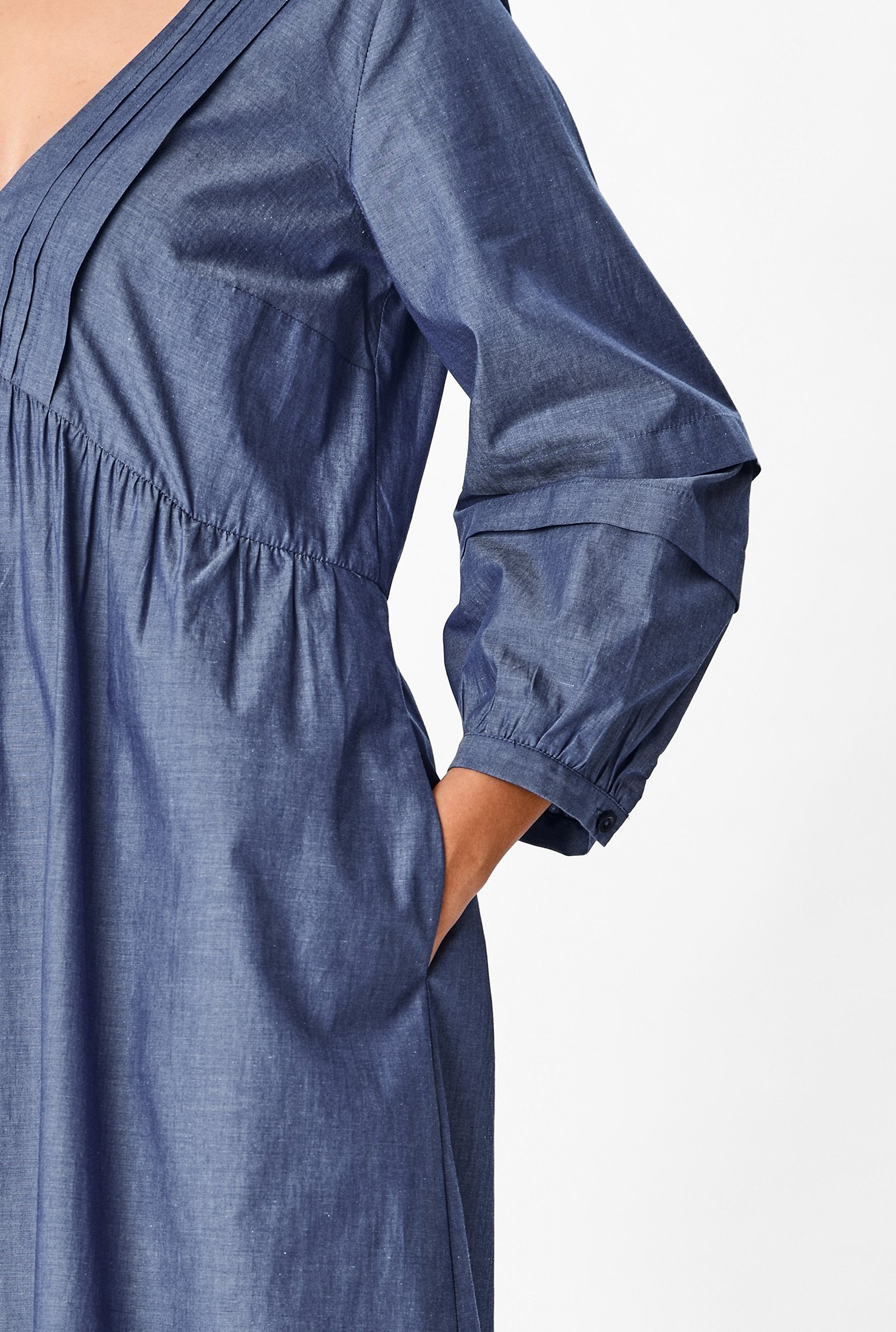 chambray pintuck dress