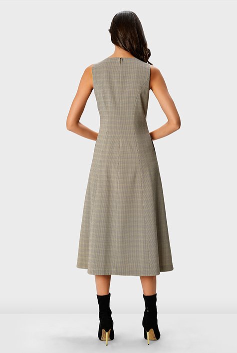 Checked a line outlet dress