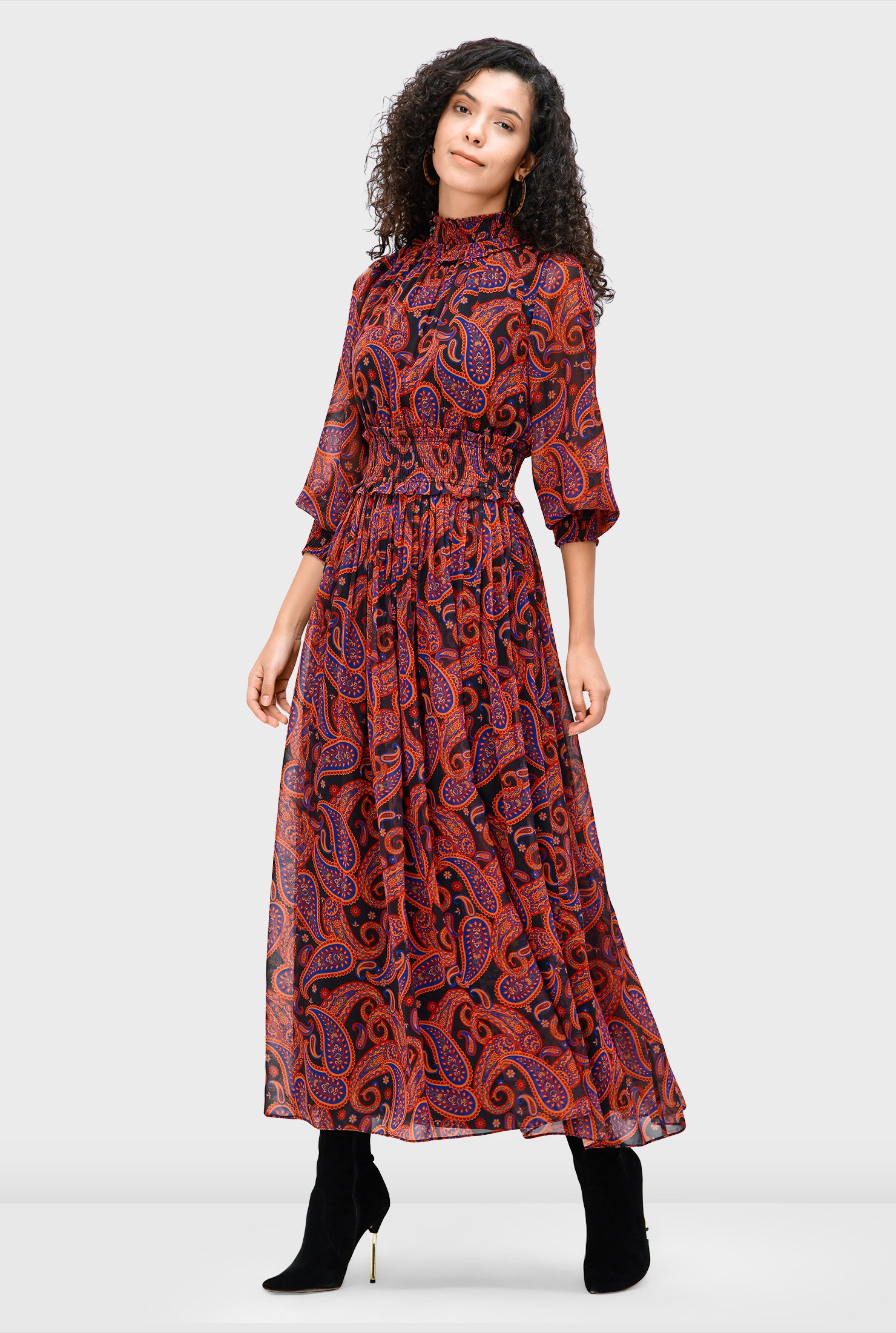 Paisley Georgette Dress