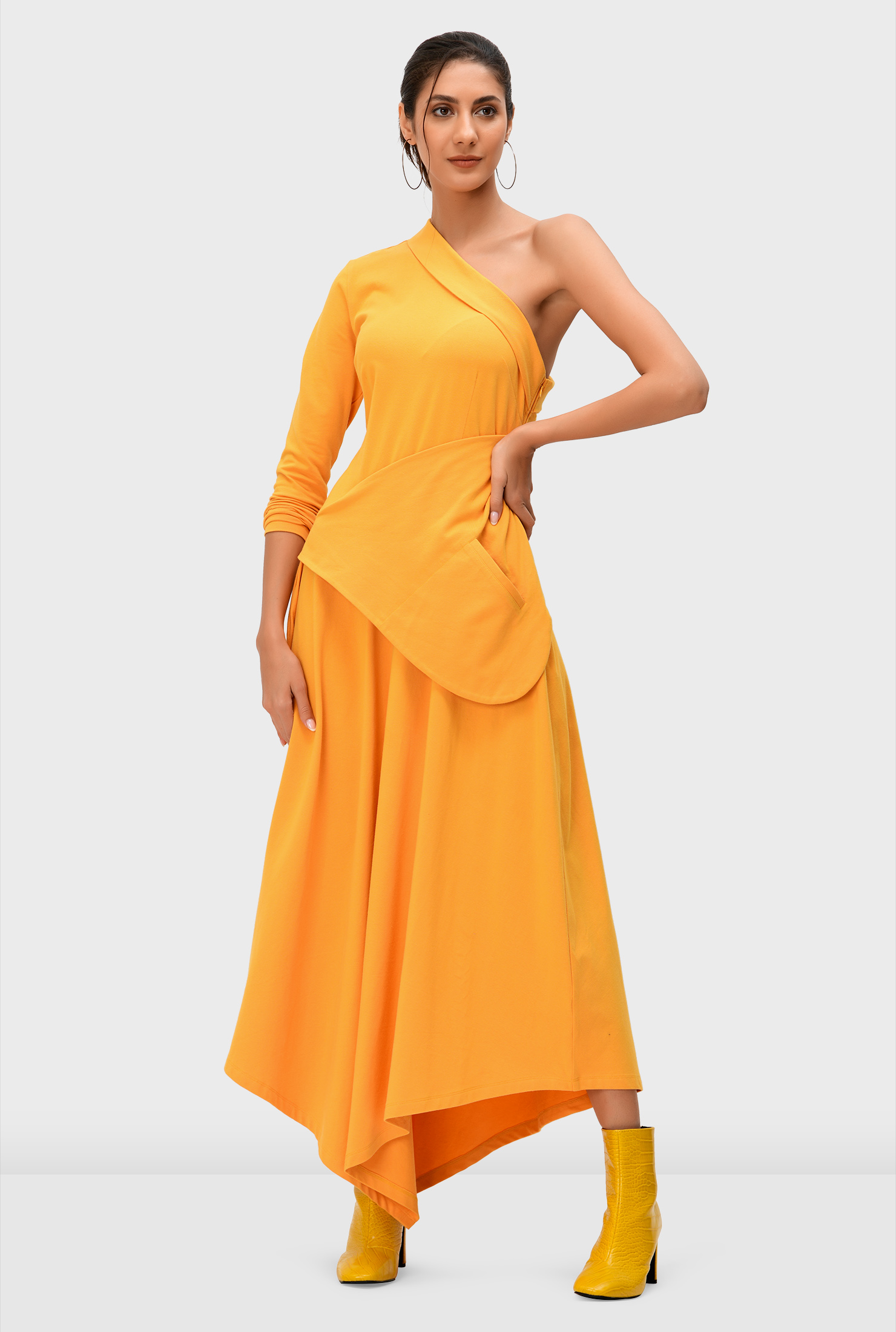cotton peplum dress