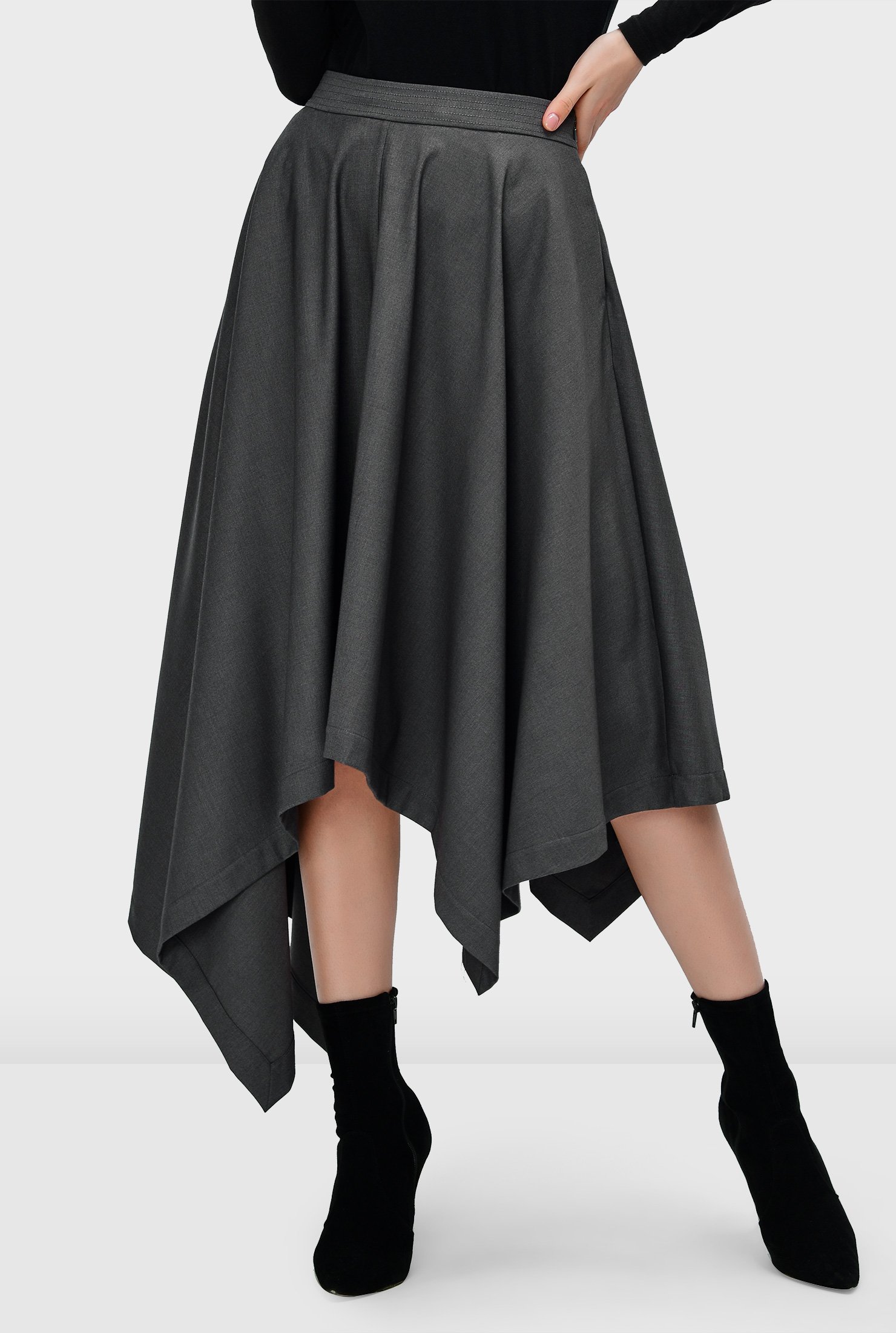 green metallic pleated midi skirt