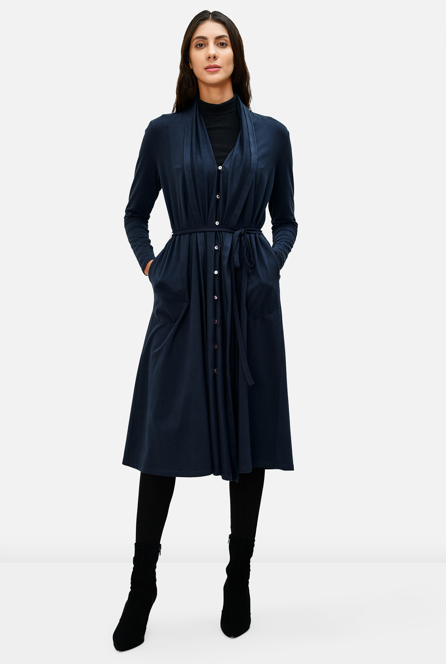 shawl collar duster