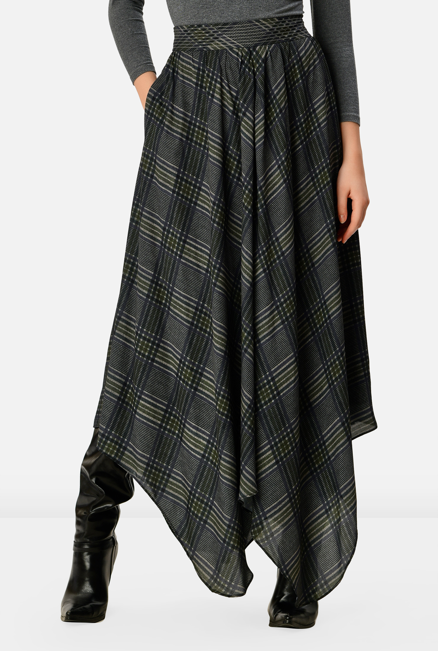 gray handkerchief skirt