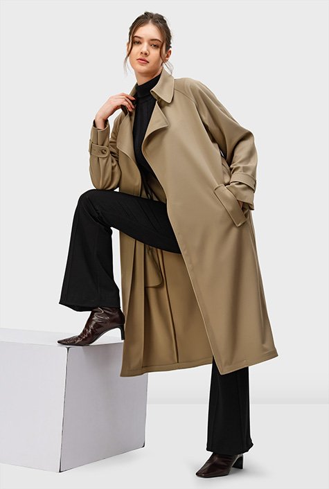 Shop Heavy twill suiting wrap coat | eShakti