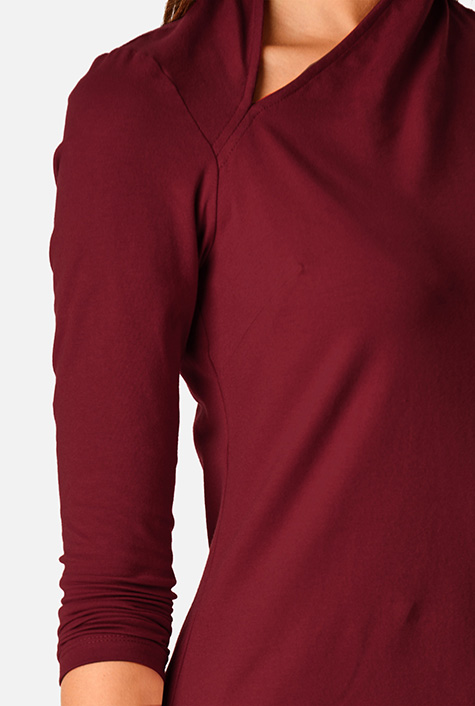 Shop Cotton jersey asymmetric neck top | eShakti