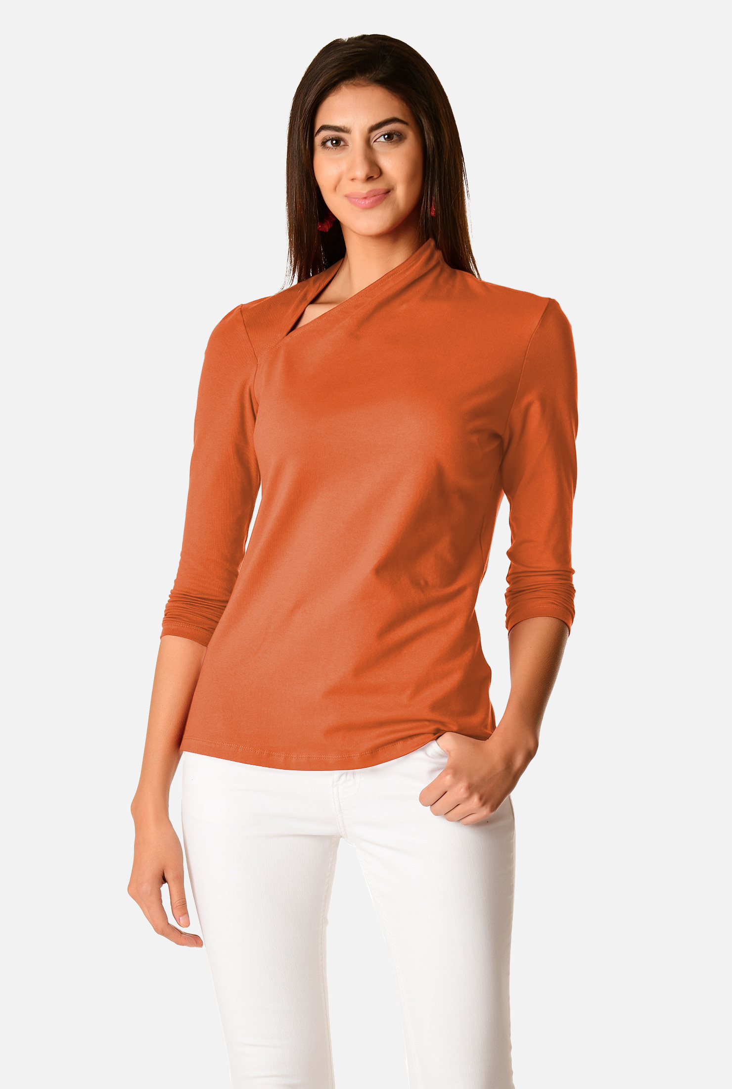 トップス Asymmetric Cotton-blend Jersey Top Asymmetric Cotton-blend Jersey Top（Tシャツ/カットソー