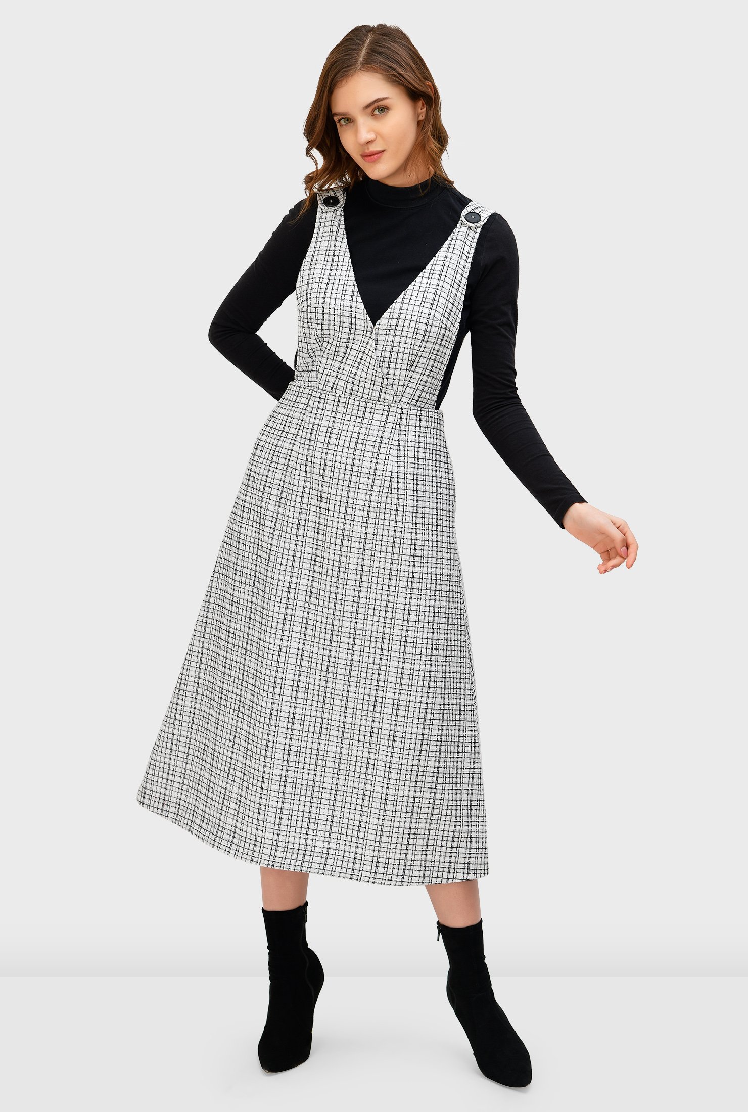 Zip-Up Lurex Tweed Dress - Ready to Wear