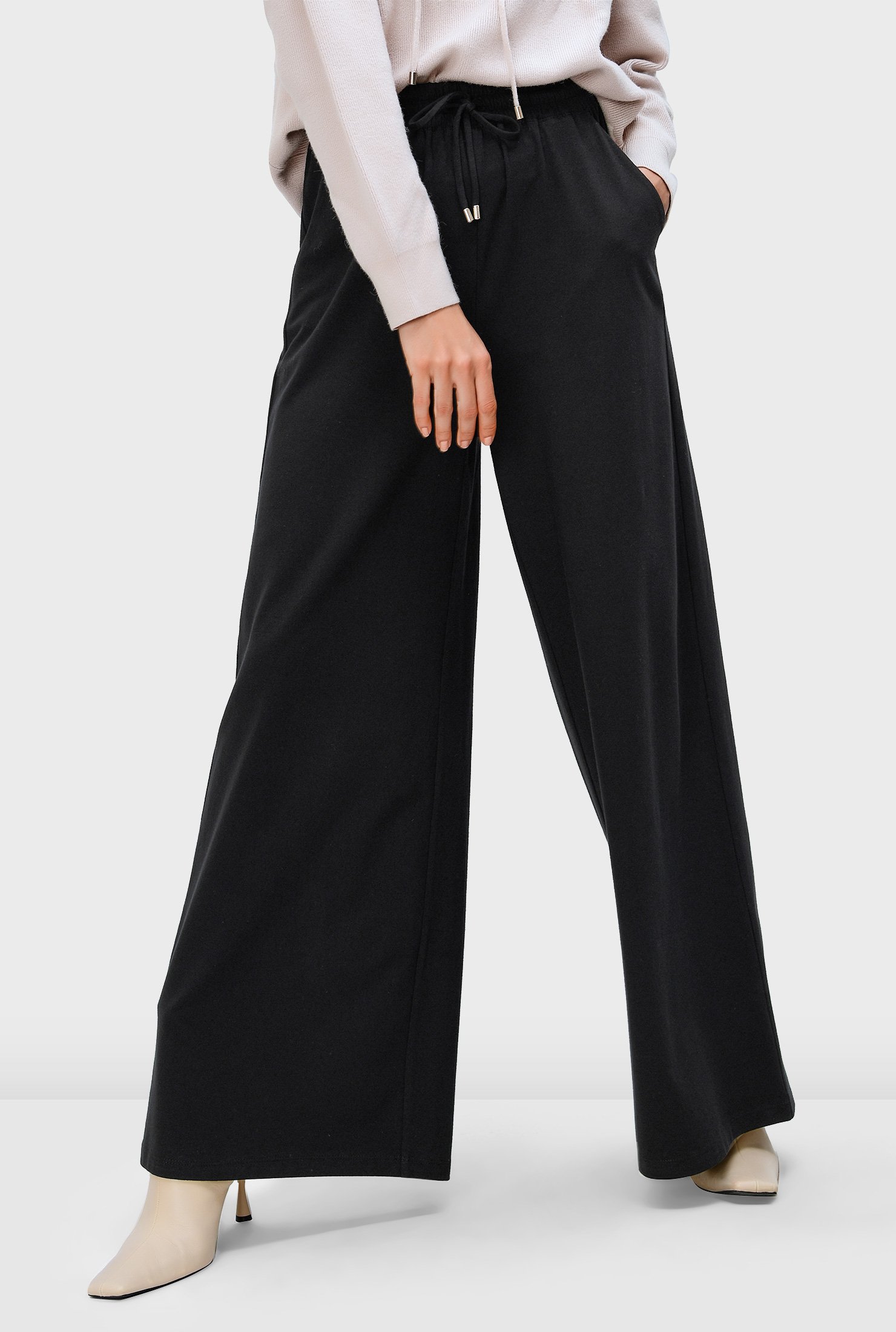 Black Elasticated-waist cotton-jersey trousers, Raey