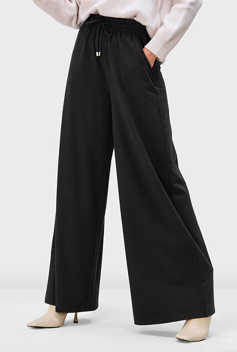 Eileen Fisher Petite Size Tweedy Hemp Organic Cotton Wide-Leg Pull-On Ankle  Pant | Dillard's