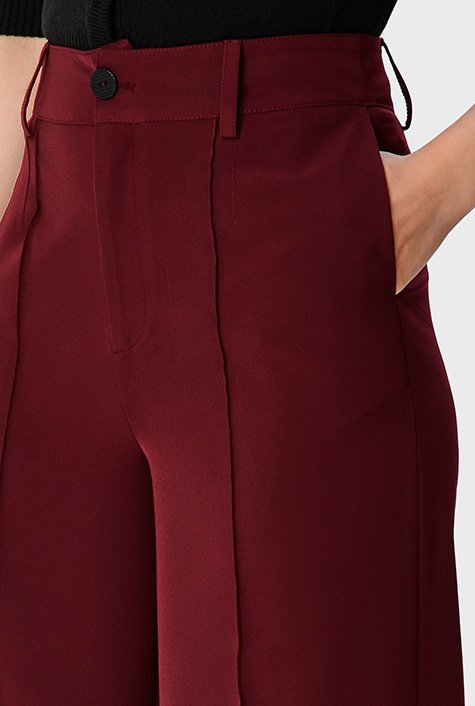 Shop Crepe twill wide leg pants | eShakti